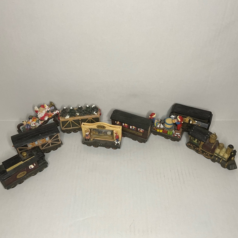 Vintage Home Towne Express 1998 Edition Lot of 9 Train Cars JC Penney Christmas